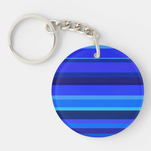 Blauwe horizontale strepen sleutelhanger (Voorkant)