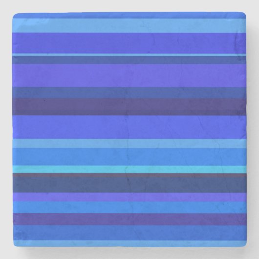 Blauwe horizontale strepen stenen onderzetter (Voorkant)