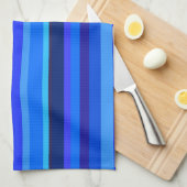 Blauwe horizontale strepen theedoek (Quarter Fold)