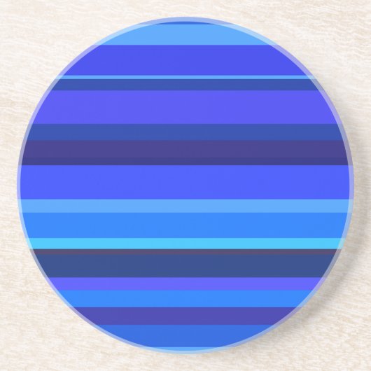 Blauwe horizontale strepen zandsteen onderzetter (Voorkant)