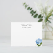 Blauwe Hortensia Aangepaste Naam Dank Je Kaart (Staand voorkant)