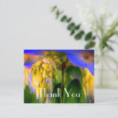 Blauwe Hortensia Abstracte Bloemen Bedankkaart Briefkaart (Staand voorkant)