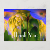 Blauwe Hortensia Abstracte Bloemige Bedankkaart Briefkaart (Voorkant)