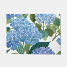 Blauwe Hortensia Aquarel Bloemenkust Deurmat