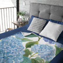 Blauwe Hortensia Aquarel Bloemige Kust