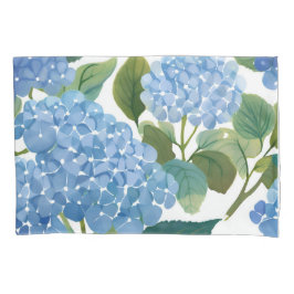 Blauwe Hortensia Aquarel Bloemige Kust Kussensloop