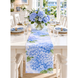 Blauwe Hortensia Aquarel Kust Tafelloper