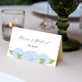 Blauwe Hortensia Aquarel Vouwbare Plaatskaart Kaart