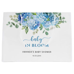 Blauwe Hortensia Baby in Bloom Baby Shower Groot Cadeauzakje