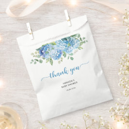 Blauwe Hortensia Baby Shower Bedankt Bedankzakje