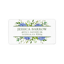 Blauwe Hortensia Baby Shower Retouradres