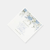 Blauwe Hortensia Baby Shower Servetten (Hoek)