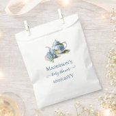 Blauwe Hortensia Baby Shower Theepartij Bedankzakje (Geknipt)