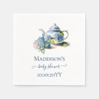 Blauwe Hortensia Baby Shower Theepartij