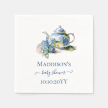 Blauwe Hortensia Baby Shower Theepartij