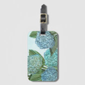 Blauwe Hortensia Bagage Label (Voorkant (verticaal))