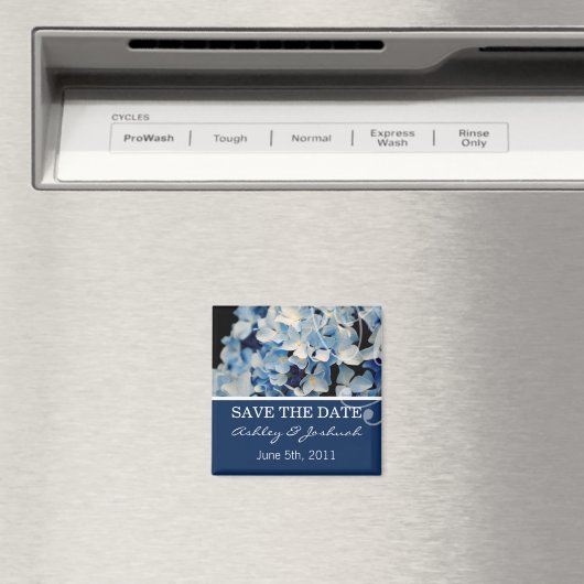 Blauwe hortensia bewaar de datummagneten magneet (Insitu (Vaatwasser))