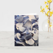 Blauwe hortensia Blank Notecards Kaart (Gele Bloem)