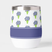 Blauwe Hortensia Blauwe Streep Kust Monogram (Achterkant)
