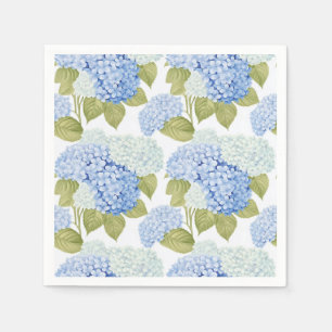 Blauwe Hortensia Bloei Tuinfeest Papieren Servette Servet