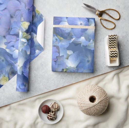 Blauwe hortensia bloeit cadeaupapier (Crafts)