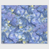 Blauwe hortensia bloeit cadeaupapier (Vlak)