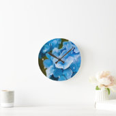 Blauwe Hortensia bloem Acryl wandklok (Huis)