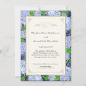 Blauwe Hortensia Bloem Art Deco Elegante Bruilofte Kaart (Voorkant)