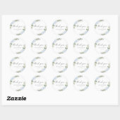 Blauwe Hortensia Bloem Baby Shower Sticker (Vel)