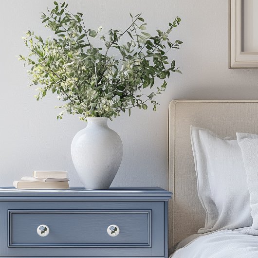 Blauwe hortensia bloem bloei keramische knop