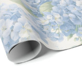Blauwe Hortensia Bloem Bloeit Cadeaupapier (Rol Hoek)