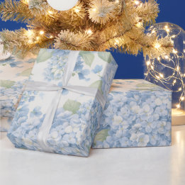 Blauwe Hortensia Bloem Bloeit Cadeaupapier