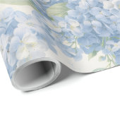 Blauwe Hortensia Bloem Bloeit Cadeaupapier (Rol Hoek)
