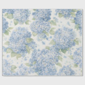 Blauwe Hortensia Bloem Bloeit Cadeaupapier (Vlak)