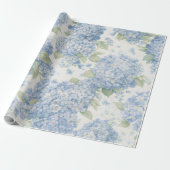 Blauwe Hortensia Bloem Bloeit Cadeaupapier (Uitgerold)