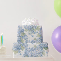 Blauwe Hortensia Bloem Bloeit Cadeaupapier