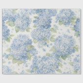 Blauwe Hortensia Bloem Bloeit Cadeaupapier (Vlak)