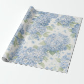 Blauwe Hortensia Bloem Bloeit Cadeaupapier (Uitgerold)