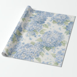 Blauwe Hortensia Bloem Bloeit Cadeaupapier