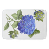 Blauwe Hortensia Bloem Botanische Kunst Badmat (Voorkant)