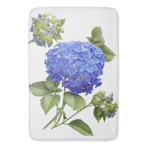 Blauwe Hortensia Bloem Botanische Kunst Badmat