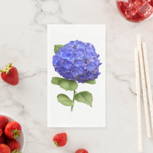 Blauwe Hortensia Bloem Botanische Kunst Papier Servet
