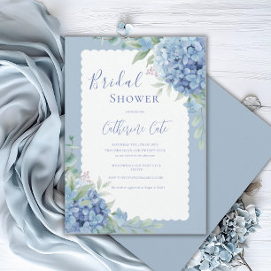 Blauwe Hortensia Bloem Bruids Elegante Shower Kaart