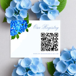 Blauwe Hortensia Bloem Bruidsregister Informatiekaartje