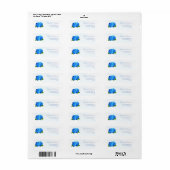 Blauwe Hortensia Bloem Bruiloft Etiket (Full Sheet)