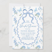 Blauwe Hortensia Bloem Bruiloft Feest Uitnodiging (Voorkant)