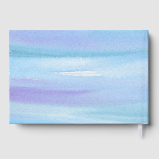 Blauwe hortensia bloem bruiloft gastenboek (Achterkant)