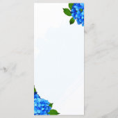 Blauwe Hortensia Bloem Bruiloft Menu (Achterkant)