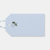 Blauwe Hortensia Bloem Cadeaulabel (Achterkant Horizontaal)