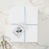 Blauwe Hortensia Bloem Cadeaulabel (Met Touw)